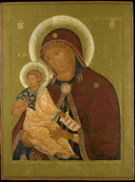 Икона Богоматерь с младенцем  XVI век Музей имени Андрея Рублева